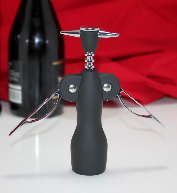 Paslanmaz Çelik Tirbuşon Açacak Siyah Şarap Açacağı - Image 1