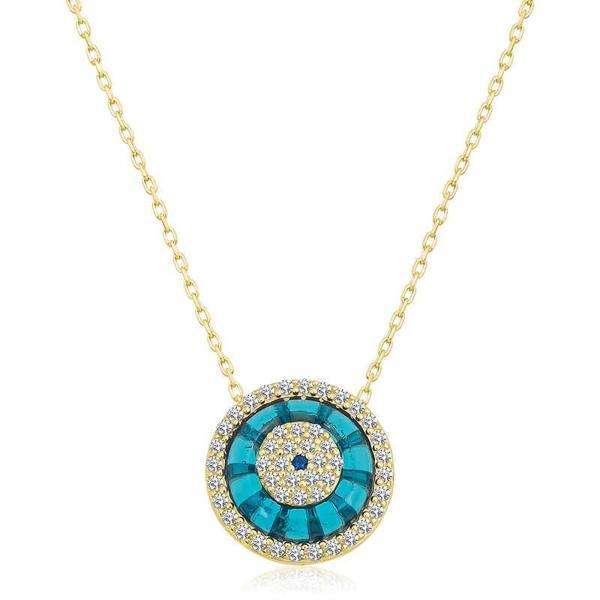 KENPAZAR 925 Ayar Gümüş Gold Camgöz Nazar Kadın Gümüş Kolye - Image 1