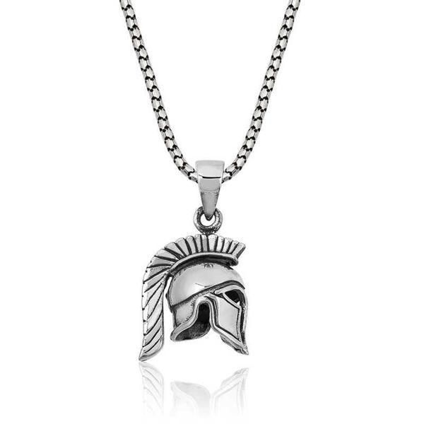 KENPAZAR ​925 Ayar Gümüş Şovalye Miğfer Gümüş Kolye - Image 1