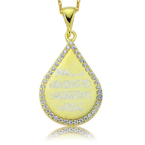 KENPAZAR 925 Ayar Gümüş Damla Nazar Duası Kadın Gümüş Kolye - Image 1