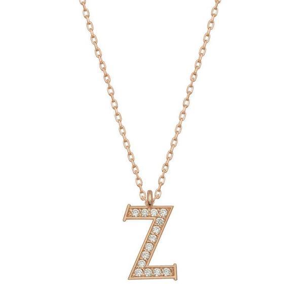 KENPAZAR 925 Ayar Gümüş Rose Z Harfi Kadın Gümüş Kolye - Image 1
