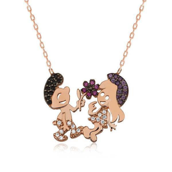 KENPAZAR 925 Ayar Gümüş Şirinler Kadın Gümüş Kolye - Image 1