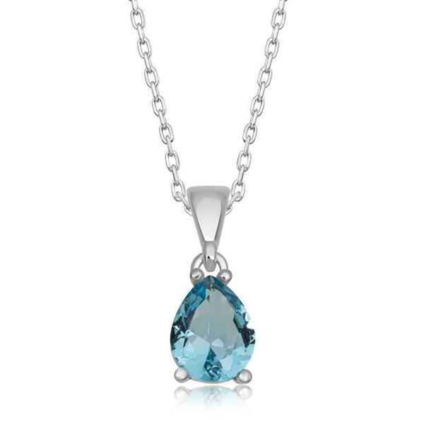 KENPAZAR 925 Ayar Gümüş Turkuaz Damla Taşlı Kadın Kolye - Image 1