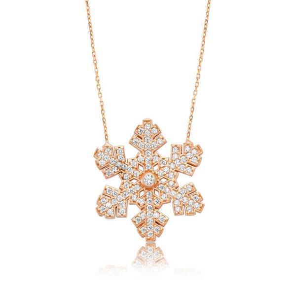 KENPAZAR 925 Ayar Gümüş Kar Tanesi Kadın Gümüş Kolye - Image 1
