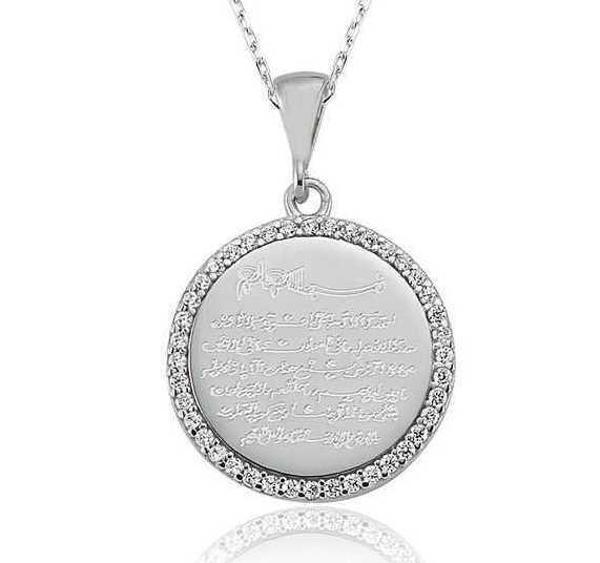 KENPAZAR Gümüş Ayetel Kürsi Bayan Kolye - Image 1