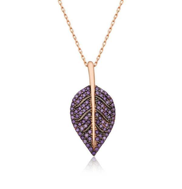 KENPAZAR 925 Ayar Gümüş Yaprak Kadın Gümüş Kolye - Image 1