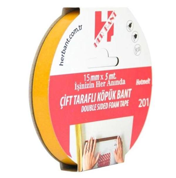 Her Bant Çift Taraflı Köpük Bant 15Mmx5Mt - 3 adet - Image 1