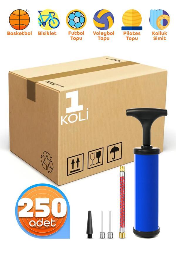 1 KOLİ | 250 Adet Şişirme Pompa Seti Futbol Bisiklet Topu Şişme Yatak Simit Şişirme Pompası 20cm - Image 1