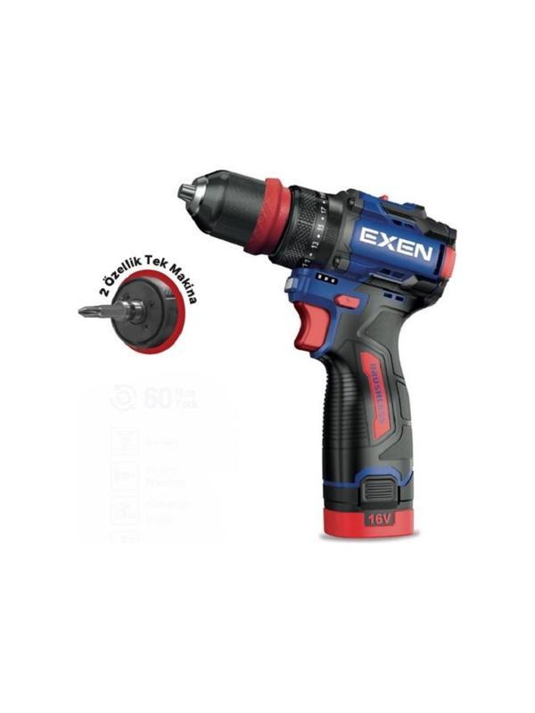 Exen En 162 Ds Kömürsüz Darbeli Şarjlı Matkap - Image 1