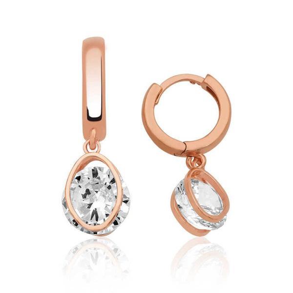 KENPAZAR 925 Ayar Gümüş Üç Boyutlu Oval Küpe - Image 1