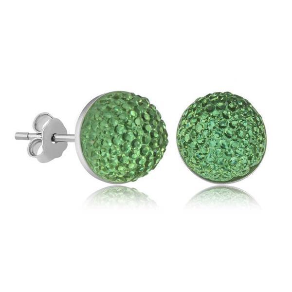 KENPAZAR Gümüş Yeşil Kristal Çivili Kadın Küpe - Image 1