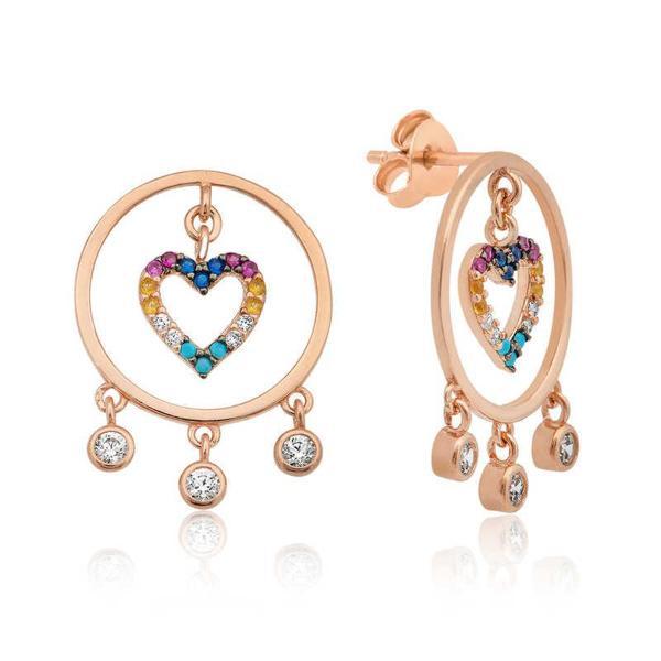 KENPAZAR Gümüş Kalpli Halka Küpe - Image 1