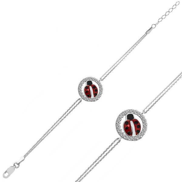 KENPAZAR 925 Ayar Gümüş Uğur Böceği Bileklik - Image 1