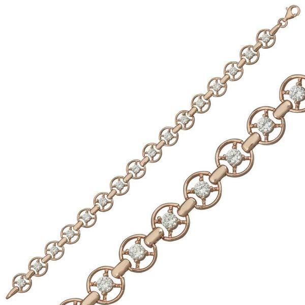 KENPAZAR 925 Ayar Gümüş Rose Yuvarlak Su Yolu Bileklik - Image 1