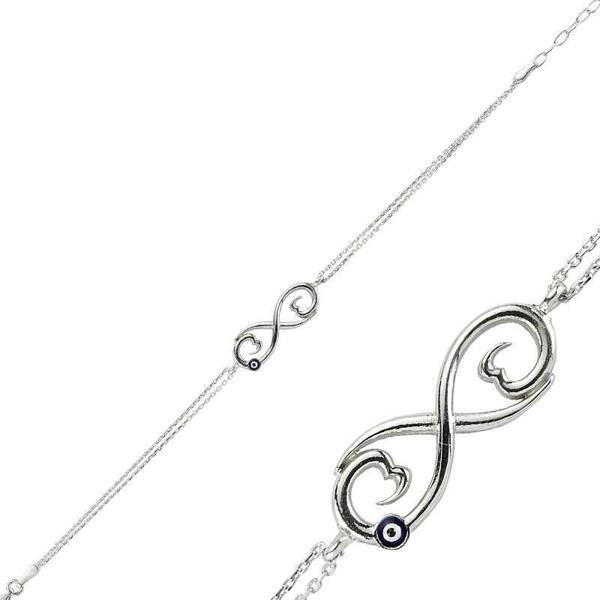 KENPAZAR Gümüş Nazarlı Sozsuzluk Bayan Bileklik - Image 1