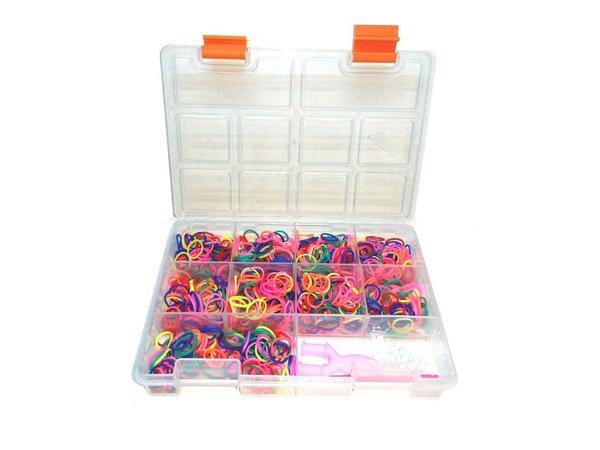 Lastik Bileklik Yapma Seti 10 Bölmeli Karışık Renk Özel Kutusu ile - Image 1