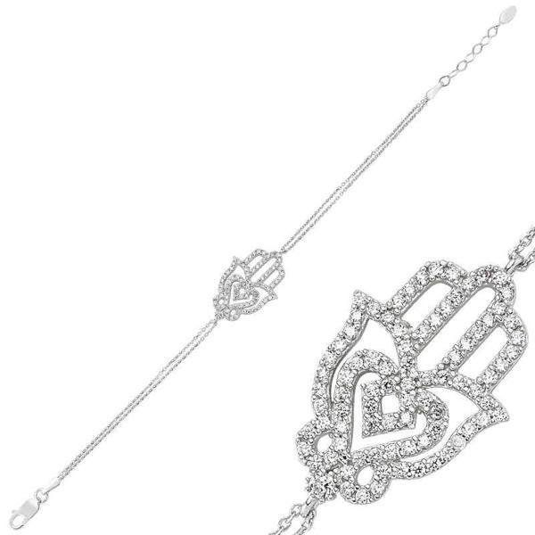 KENPAZAR 925 Ayar Gümüş Fatma Ana Eli Bileklik - Image 1