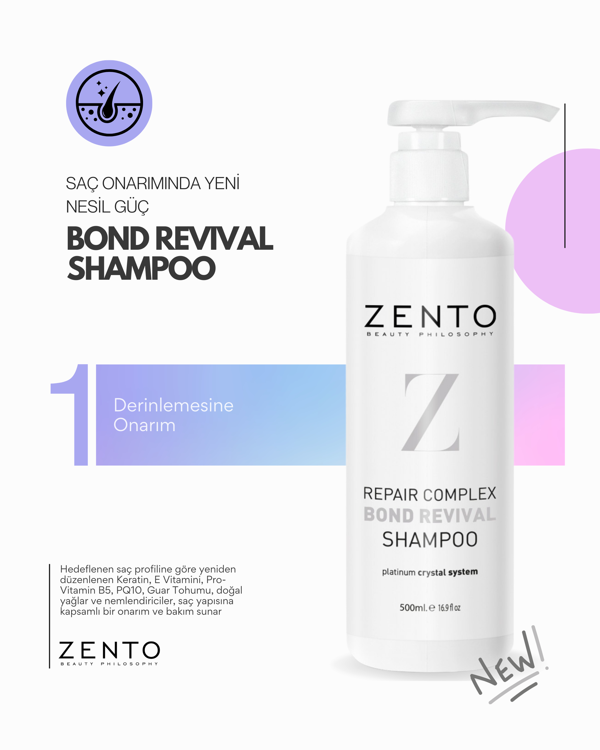 ZENTO Repaır Complex Bond Revıval Shampoo 500 ml  - Image 1