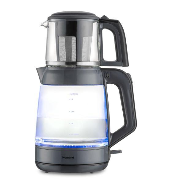 Homend Infinity 1764H Cam Çay Makinesi Antrasit Siyah - Image 1