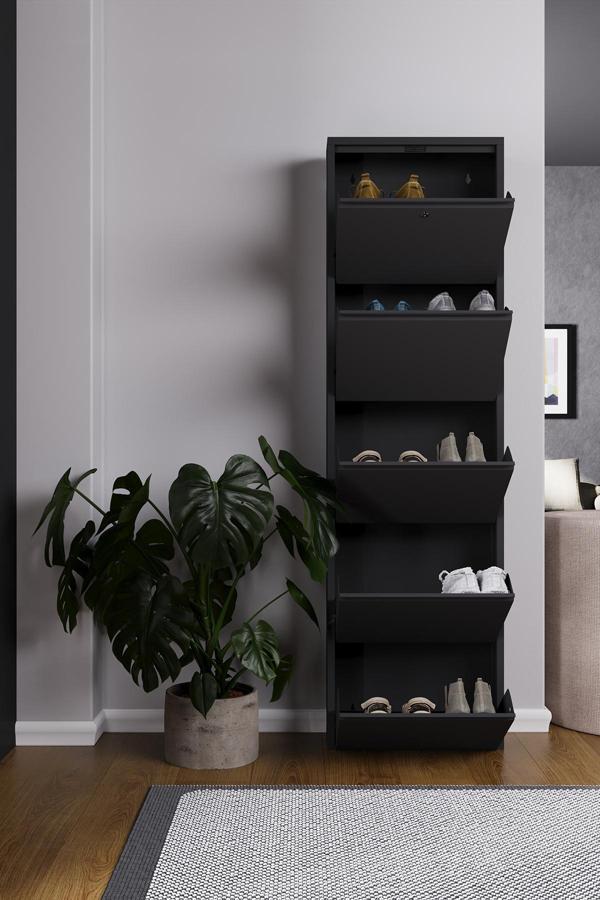 Wood House Hera Metal Ayakkabılık 5'Li Antrasit - Image 1