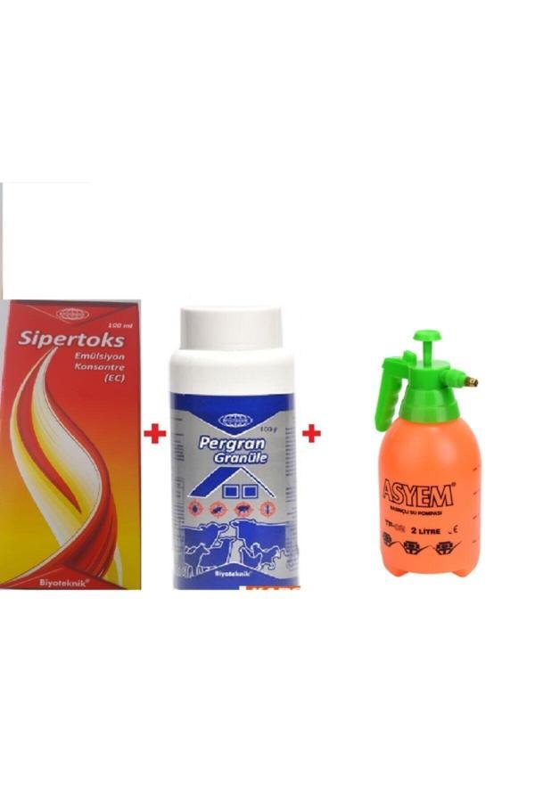 Biyoteknik Sipertoks 100Ml + Pergan 100 Gr (Granül ) +2 Litre Ilaçlama Pompası - Image 1