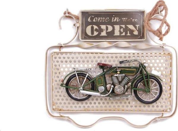 Dekoratif Metal Kapı Yazısı Motosiklet Dekorlu Vintage Hediyelik - Image 1