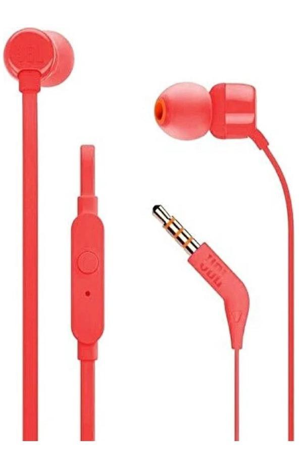 New Mikrofonlu Kablolu Uyumlu Kırmızı Kulak Içi Kulaklık - Image 1