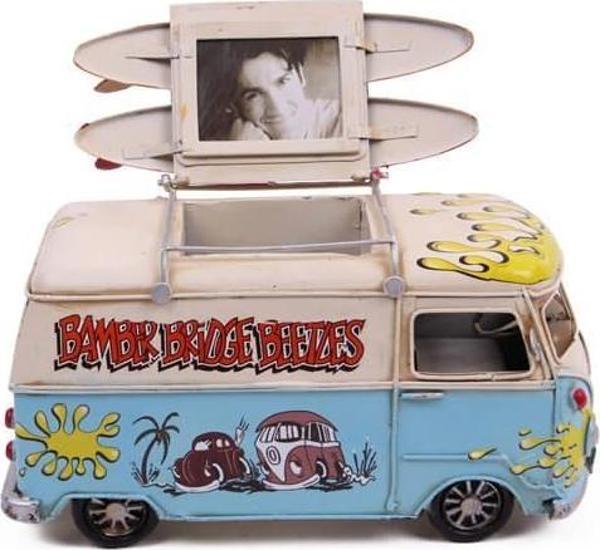 Dekoratif Metal Minibüs Kalemlik ve Çerçeveli Hediyelik - Image 1