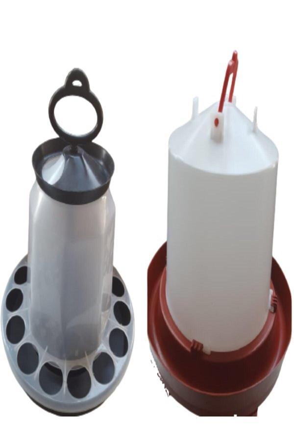 Tekplast Tavuk Yemliği 6 Kg & Tavuk Suluğu 8 Lt Ayaksız (Keklik, Bıldırcın Ve Diğer Kanatlı Hayvanlar İçin) - Image 1