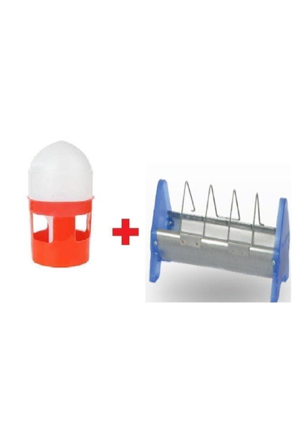 Tekplast Güvercin Suluğu 1 Litre + 15 Cm Güvercin Yemlik - Image 1