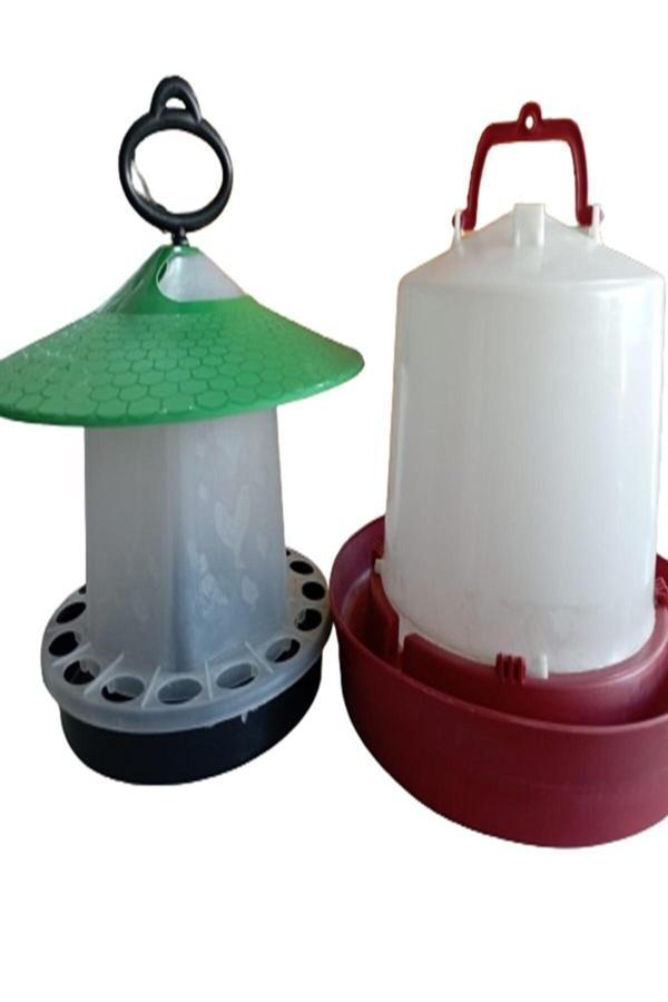 Tekplast Tavuk Yemlik 4 Kg Ve Tavuk Suluk 8 Lt (Tavuk , Civciv Ve Hindi İçin Yemlik ) - Image 1