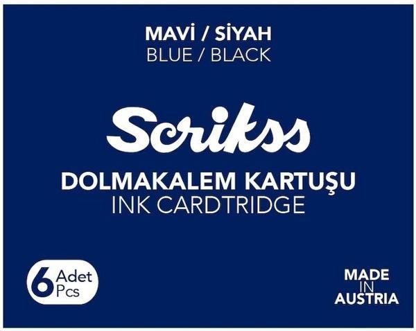 Supertrend Dolma Kalem Kartuşu 6'lı Kutu MAVİ-SİYAH - Image 1