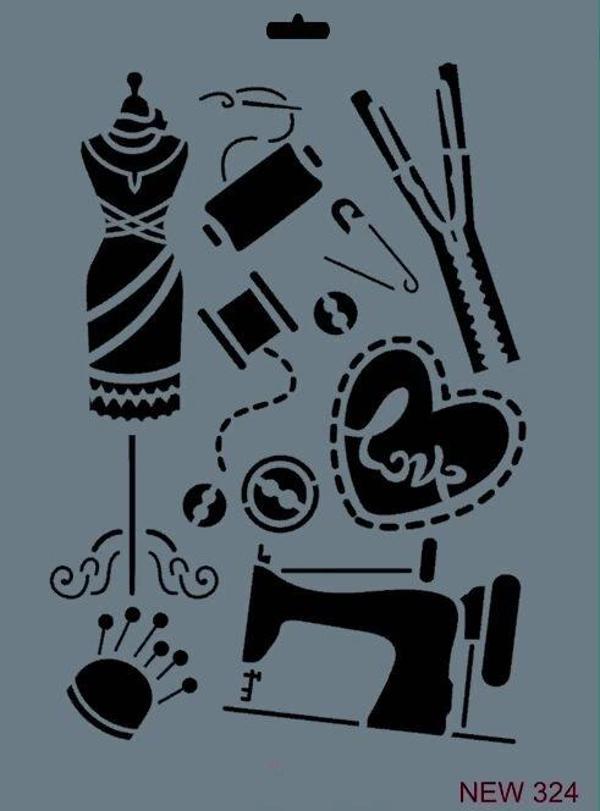 Supertrend Stencil Boyama Şablonu 25x35 cm. NEW-324 - Image 1