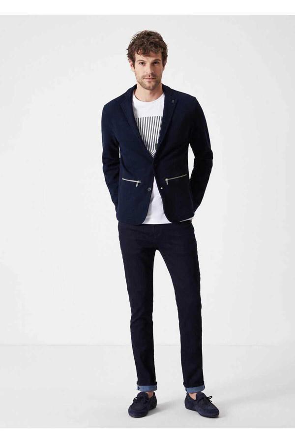 Dominic Lacivert Renk Triko Ceket - Image 1