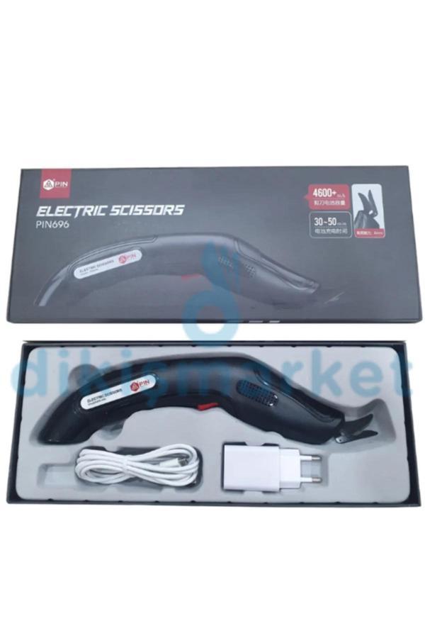 Dm Dikişmarket Pin Taşınabilir Şarj Edilebilir Elektrikli Çok Amaçlı Deri Kumaş Kesim Makası - Image 1