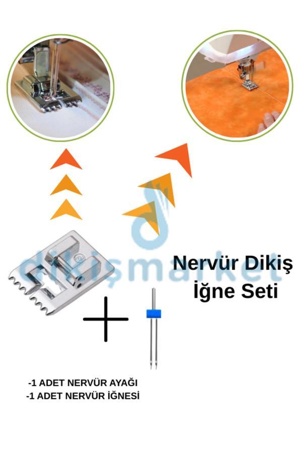 Dm Dikişmarket Singer Zetina Bindallı Kiwi Dikiş Makinası Çift Iğne Ve Nervür Ayak Seti - Image 1