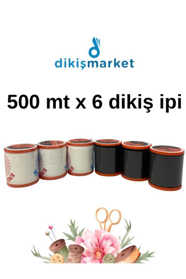 Dm Dikişmarket 120 No Karışık Renkli Dikiş Ipliği Küçük Boy Dikiş Ipi Makara (500 Mt)-Yerli Üretim - Image 1