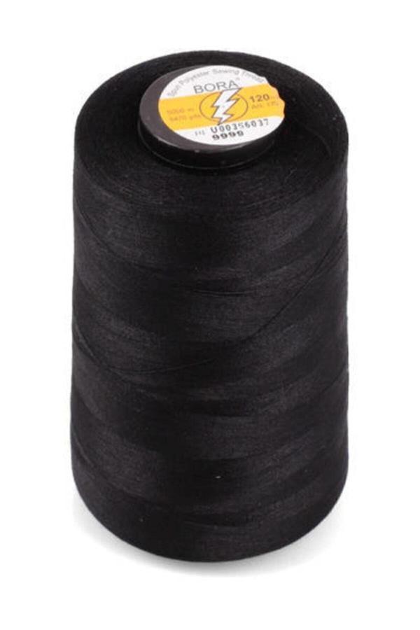 Bora Marka Makina Dikiş Ipi Siyah Renk 5000 Metre - Image 1