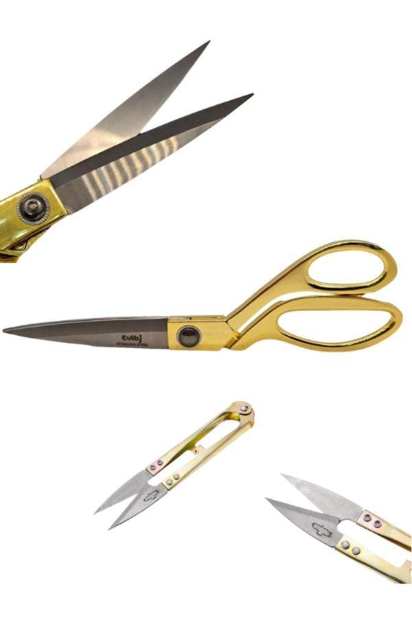 Singer Cutty Marka Orijinal Kumaş Kot Deri Kesim Profesyonel Terzi Makası Büyük Boy Ve Ip Kesici Çıt Makasy - Image 1