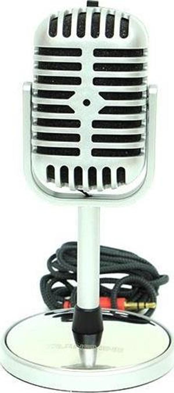 Karaoke Mikrofon Silver Speaker Hediyelik - Image 1