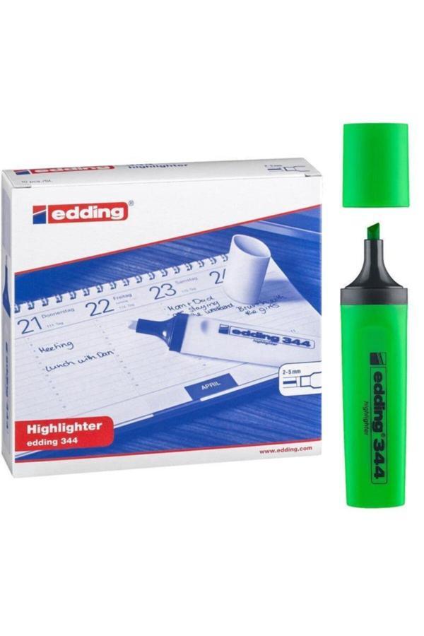 Edding Highlighter Fosforlu Işaretleme Kalemi Yeşil 10'Lu Kutu - Image 1