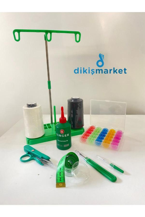 Dm Dikişmarket Ev Tipi Dikiş Makinaları Uyumlu Yağ,Dikiş İpi,Çardak,Masura,Mezura,İlik Sökücü,Çıt Makas - Image 1