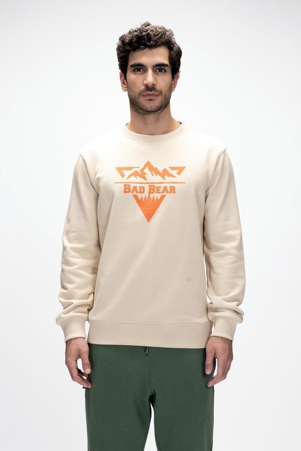 BAD BEAR MOUNTAIN CREWNECK / BEIGE ERKEK SWEATSHİRT  - Image 1