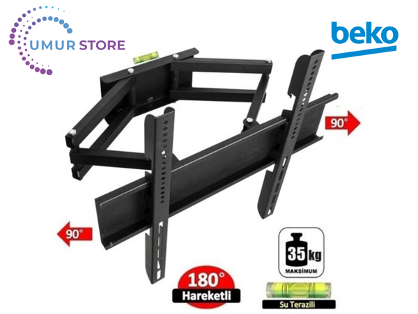 Beko B50 C 865 B 4k 50” Smart 32- 55 inç Çift Kollu Hareketli Lcd Led Tv Askı Aparatı - Image 1