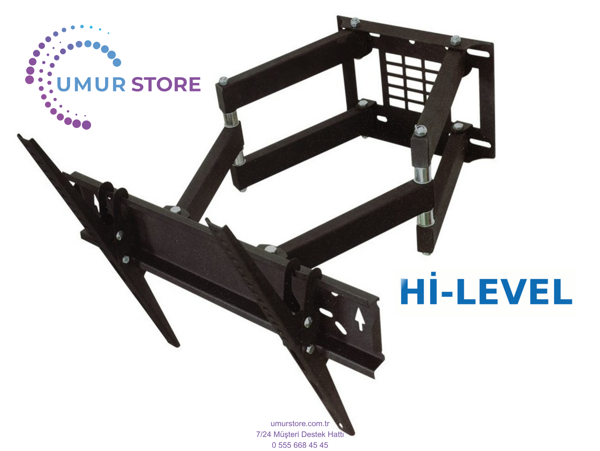 Hi-Level 43HRT900 43" Uydu Alıcılı 4K Ultra HD Smart 39-65 inç Kilitli Hareketli Lcd Led Tv Duvar As - Image 1