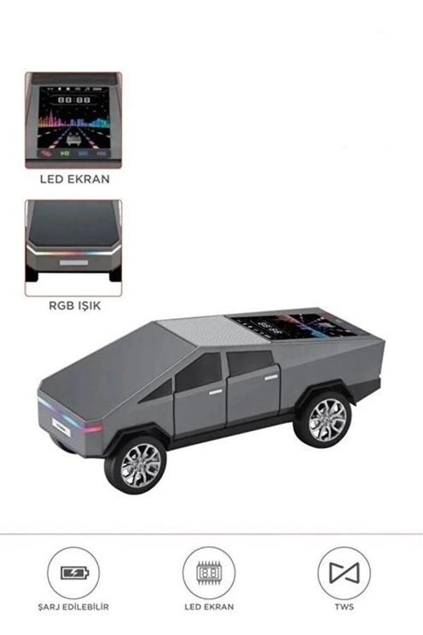 D68 Cyber Model Araba Tasarımlı Bluetooth Hoparlör 15w Güçlü Ses Rgb Led /tws/usb Gri - Image 1