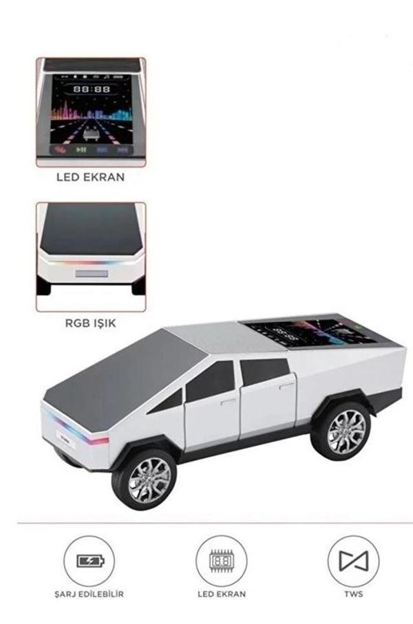 D68 Cyber Model Araba Tasarımlı Bluetooth Hoparlör 15w Güçlü Ses Rgb Led /tws/usb Beyaz - Image 1