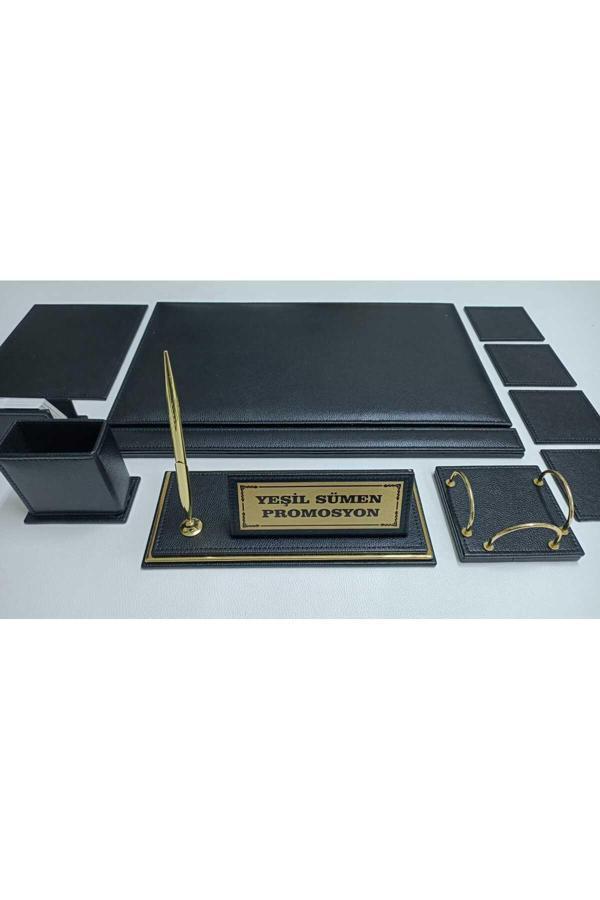 Yeşil Sümen Promosyon Siyah Kişiye Özel Isimlikli Sümen Takımı - Image 1