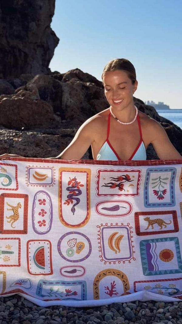 Plaj Havlusu Safari Desenli (Özel Çantalı) 70x150 cm - Image 1