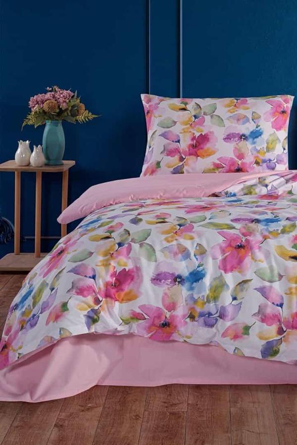 Flowers %100 Pamuk Tek Kişilik Nevresim Takımı - Image 1